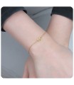 Gold Plated Heart and Love Silver Bracelet BRS-10-GP